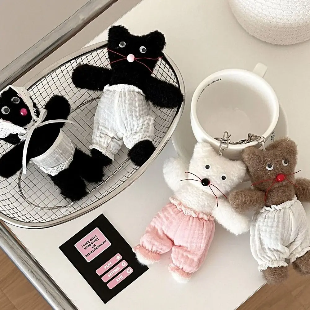 Black Apron Bear Bear Plush Keychain Plush Stuffed Exquisite Apron Bear Plush Doll PP Cotton Cute Bear Plush Pendant