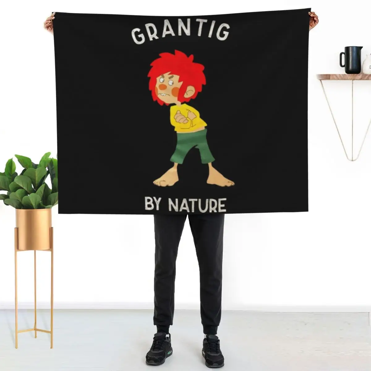 

Pumuckl Grantig by nature Throw Blanket Warm Napping Blanket for Office Couch Bed