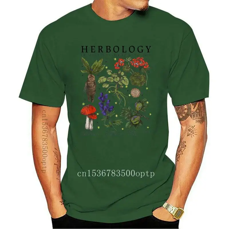 New Herbology Plants Colored Print T-shirt Vintage Botanical Mandragora Tshirt Camiseta Aesthetic Women Gardening Graphic Tee To