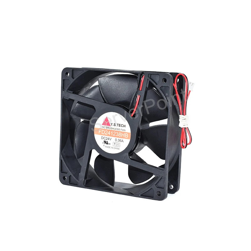 

New For Y.S.TECH FD241238HB 24V 0.36A 120 * 120 * 38mm Two Wires Server Square Cooling Fan