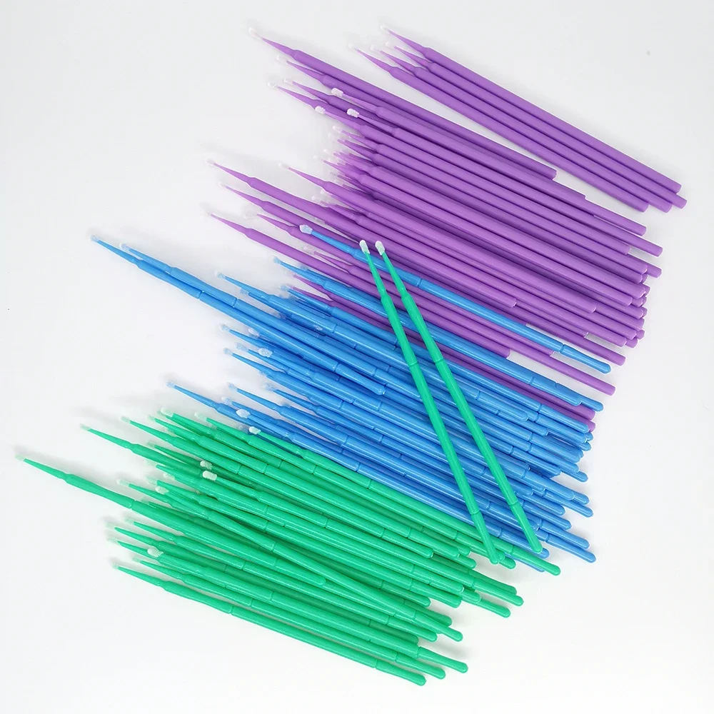 100Pcs Micro Cotton Swab Individual Eyelashes Microbrush Beauty Makeup Clean Remover Tools Eyelash Cleaning Brush Lash Extension