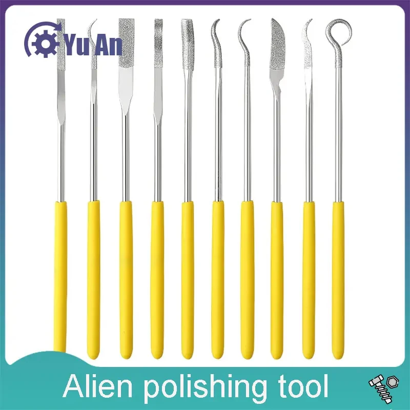 150 Mesh Diamond File and Mixed Set Shaped Small Flat Bend Metal Mold Jade Grinding Knife for Precision Finishing