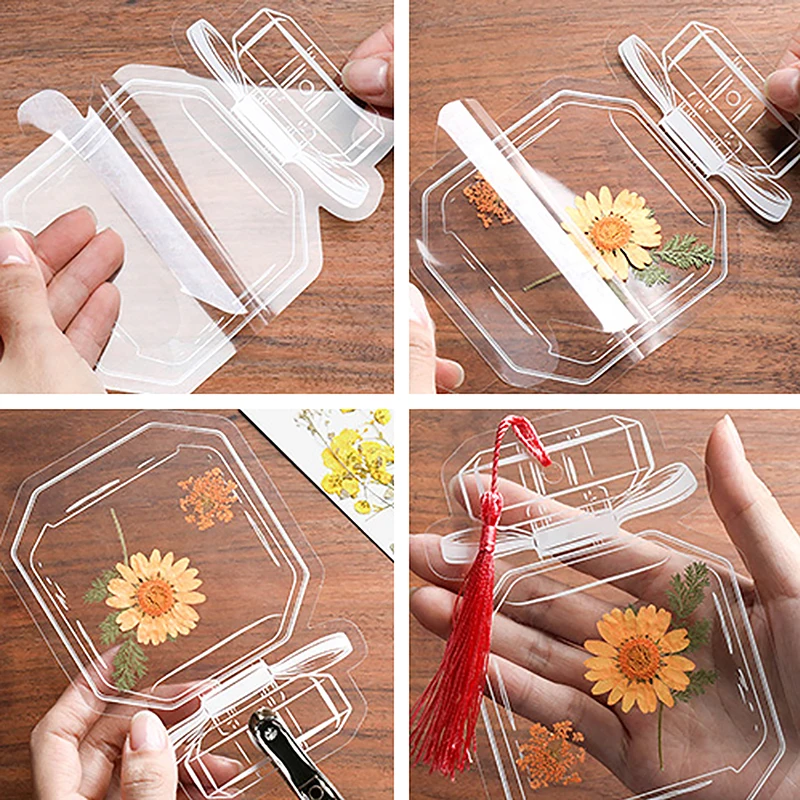 20 Piece Bookmarks Kids Creative DIY Transparent Bookmarks For Dried Flowers Plant Samples Bookmarks Personalized Glassware Drie