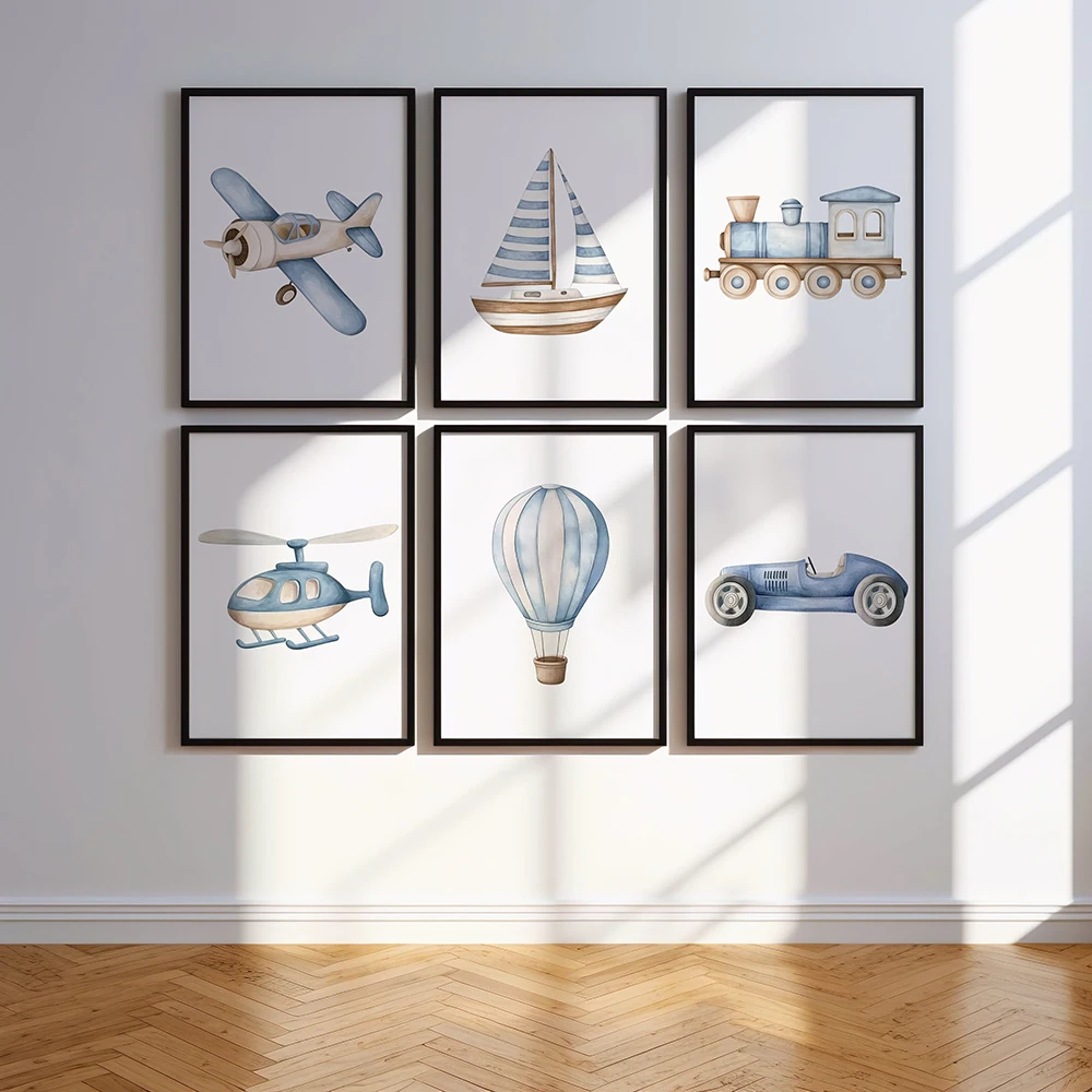 6pcs Vehicle Art Prints Poster - огляд і ціна Baby Nursery Prints
