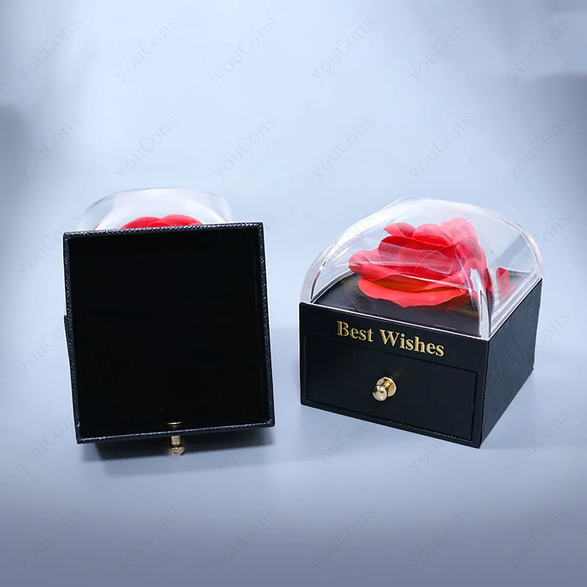 Custom Color Photo Projection Pendant Necklace With Exquisite Red Rose Black Gift Box Mother's Day Valentine's Day Birthday New - view 2