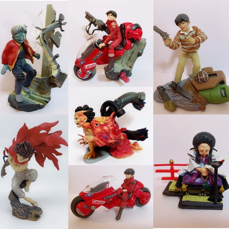 Mini Q Version AKIRAS Series Doll Action Figure P3P4 Motorcycle Shotaro Kaneda Peripherals Model Toy Ornaments