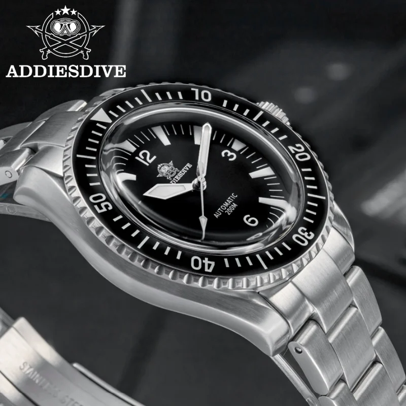 ADDIESDIVE AD2056 Men Watch Blue Luminous Sapphire Crystal Ceramic Bezel 200M Waterproof Automatic Mechanical Watch