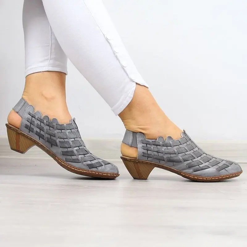 Buty damskie Nowe wysokie obcasy Moda Gladiatorki Czółenka Plus Size Buty damskie Wiosna Jesień Klasyka Buty codzienne Wsuwane Niskie obcasy