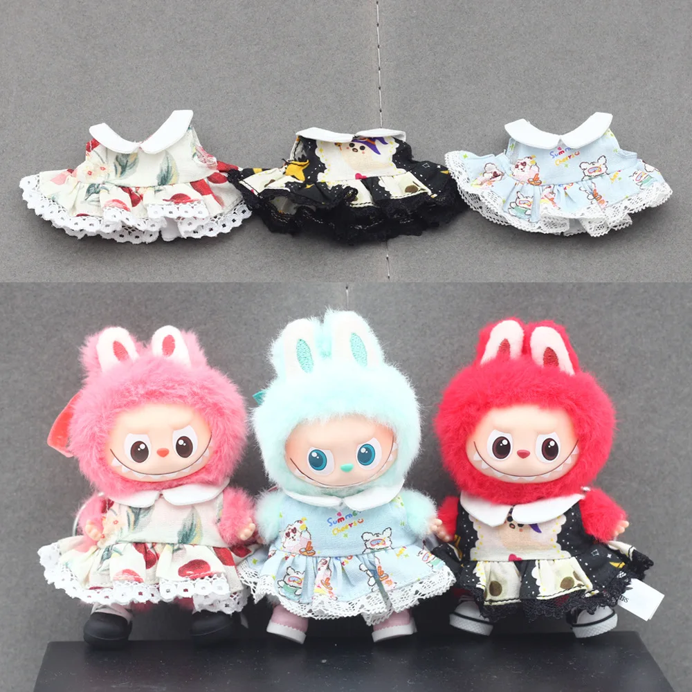 

10cm Labubu Doll Clothes Delicate Floral Lace Dress For 4.0 Mini Labubu Dolls An Exquisite Small Gift