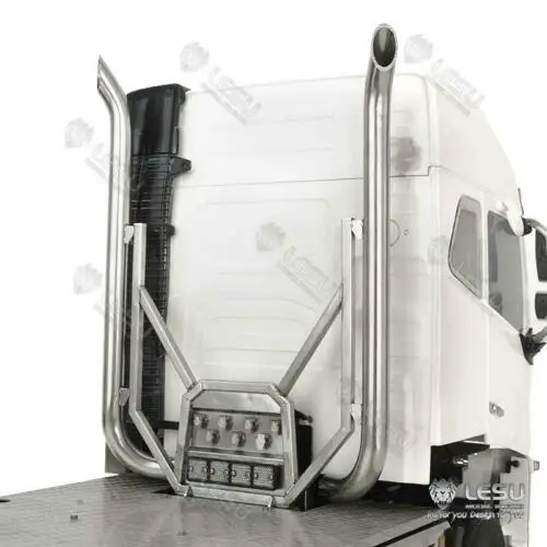 

Металлическая выхлопная труба Lesu для 1/14 DIY Tamiyaya RC тягач с прицепом, модель TH16518