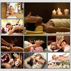 SPA Poster Thai Water Spa Body Massage Health Beauty Facial Canvas Painting Print Flower Wall Pictures for Salon Spa Room Decor