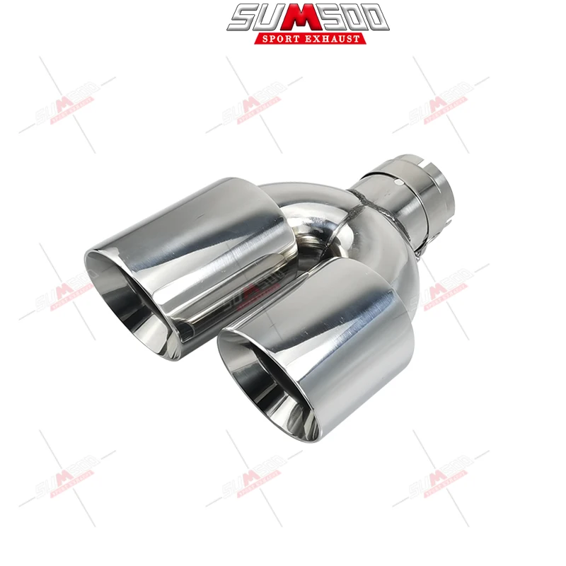 Setrs Dual Phụ Kiện Ô Tô Sửa Đổi Inox Đa Năng Ô Tô Ống Thoát Khí Đôi Nhét Đầu Dành Cho Xe Toyota Honda