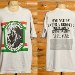 1992 George Clinton P. Parlamento Funk & Funkadelic turnê frente e verso impressão T-Shirt