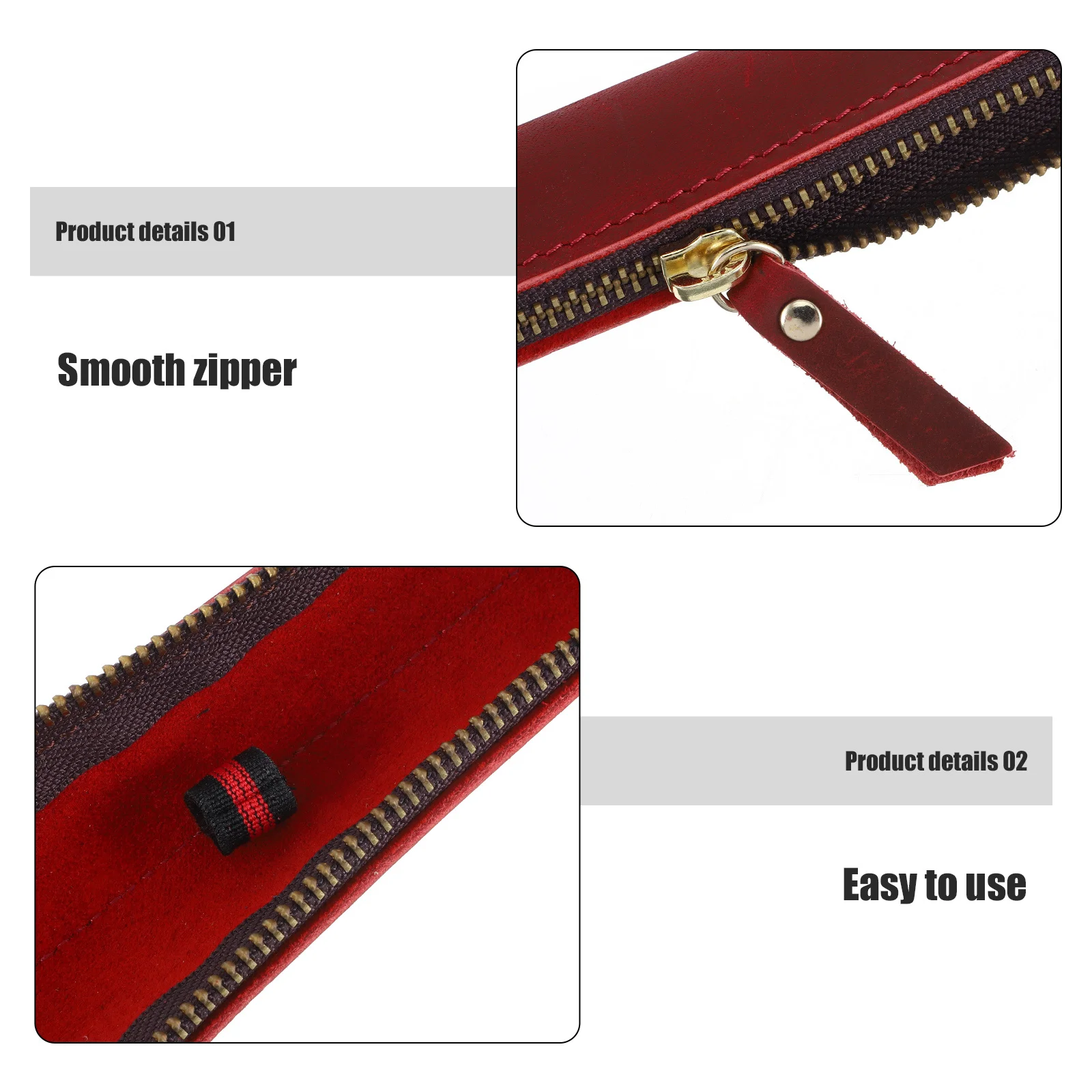 Pen Pouch Blue Zipper Holder for Fountain Ballpoint Pens Hand Stitched Elegant Practical