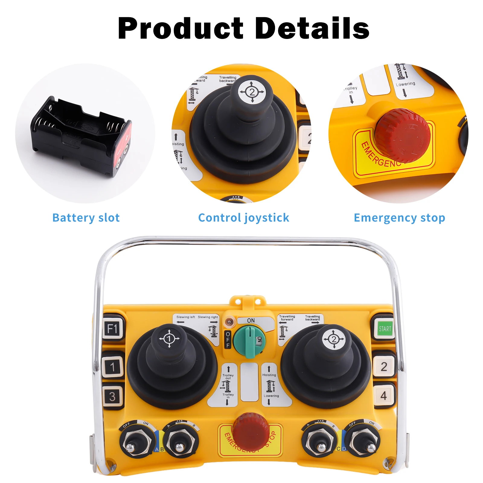 F24-60 Industrial Crane 5-Speed Joystick Wireless Electric Hoist Radio Remote Control for Overhead Tower Bridge Truck Crane