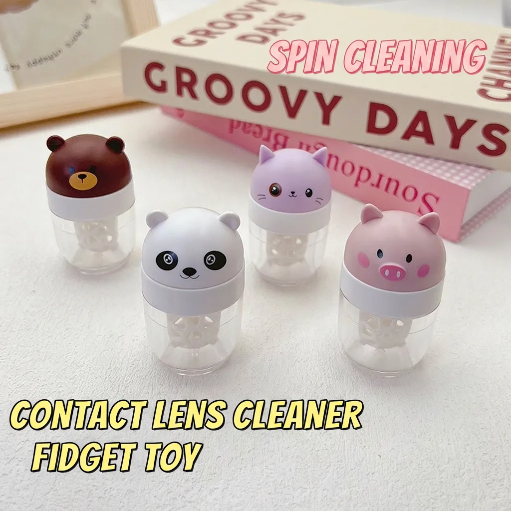 

Contact Lens Cleaner Cartoon Contact Lens Box Portable Contact Lens Storage Rotating For Travel Business Trips Campus