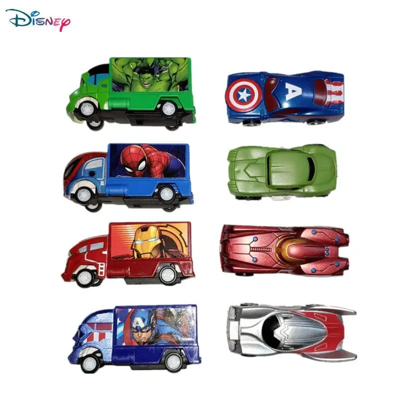 

New Disney Cars Anime Figure spiderman hulk Car Toys Captain America Ironman Figurines Truck Pull-back Vehicle Toy Boys Gift