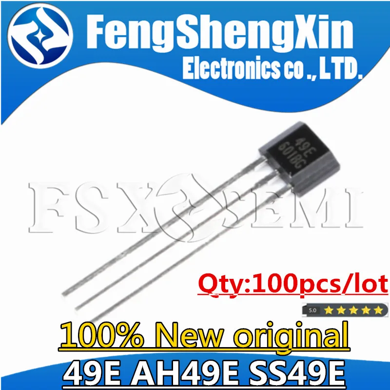 100pcs/lot 49E AH49E OH49E SS49E Hall Effect Sensor Linear Switch TO-92