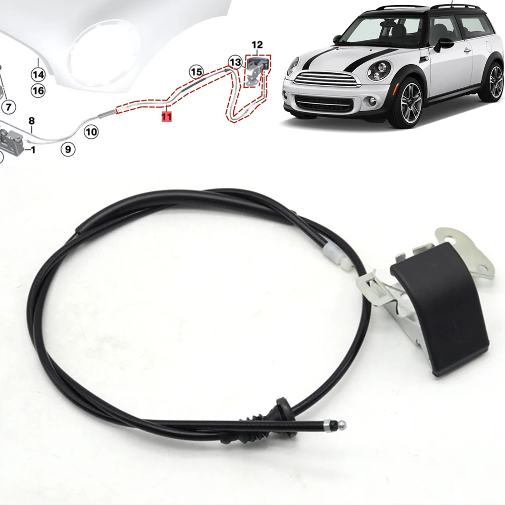 Engine Hood Release Cable With Handle Bonnet Latch Release Wire For Mini Cooper R56 Clubman R55 Convertible R57 Coupe R58 R59