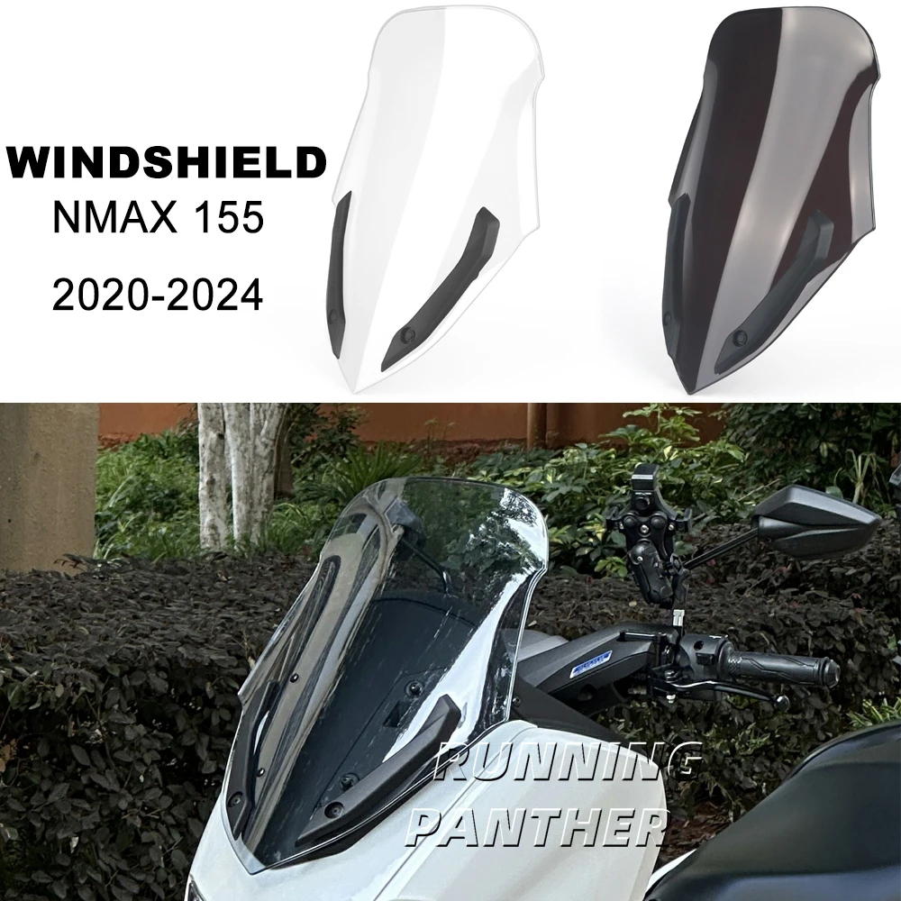 Motorcycle Front Windscreen Windshield Wind Screen Shield Deflector Guard For Yamaha Nmax N-max 155 Nmax155 N-max155 2020-2024