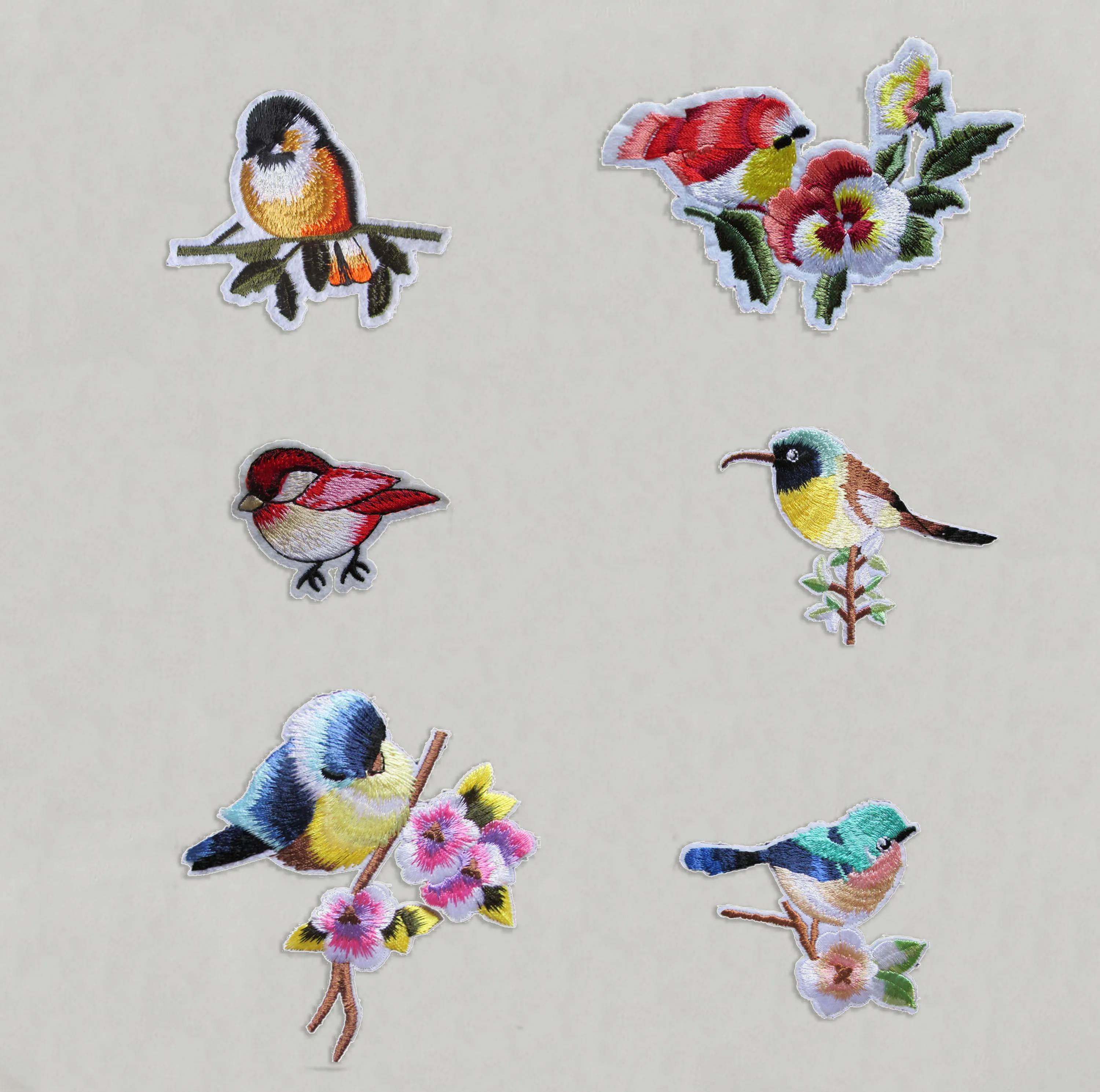 brand new fashion style mixture bird patterned hot melt adhesive patches stripes DIY embroidery sewing accessories decals