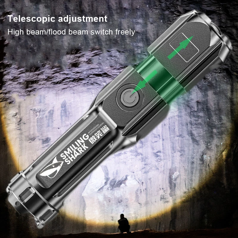 Powerful LED Flashlight 100000 Lumen Tactical Flashlights Rechargeable USB 18650 Waterproof Zoom Fishing Hunting LED Torch