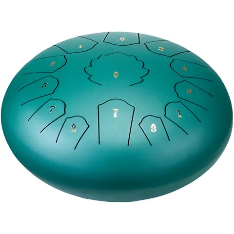 SucceBuy Steel Tongue Drum 12 in&13 Notes Rain Drum for Outside Garden C Major Key Tank Drum with 2 Mallets & Carry Bag for Yoga