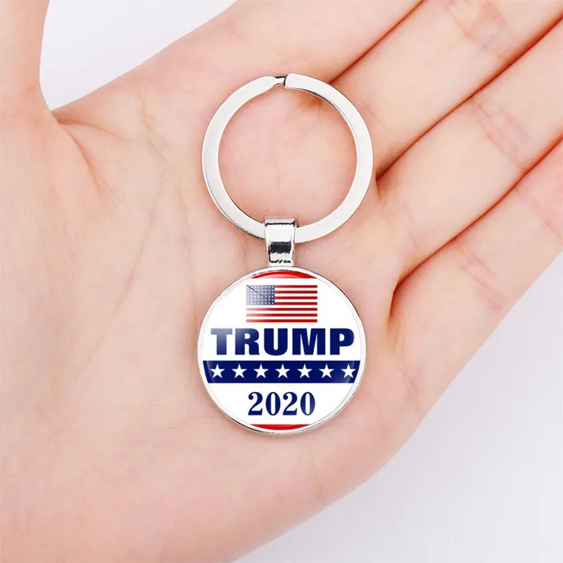 Bandeira Keychain com pingente de metal para fãs, manter a América grande Donald para presidente EUA, jóias de presente, 2024