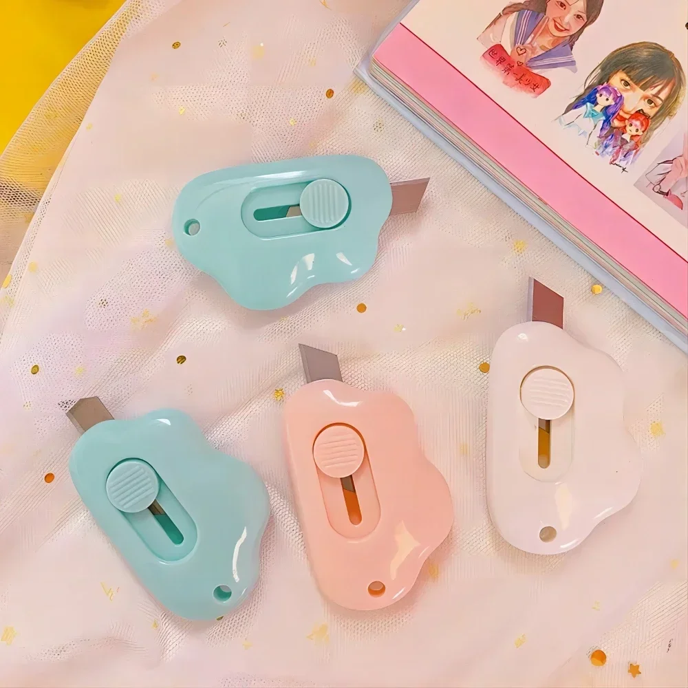 Kawaii nuvens faca utilitária portátil desembalar express unboxing artefato estudante escola aprendizagem material de escritório