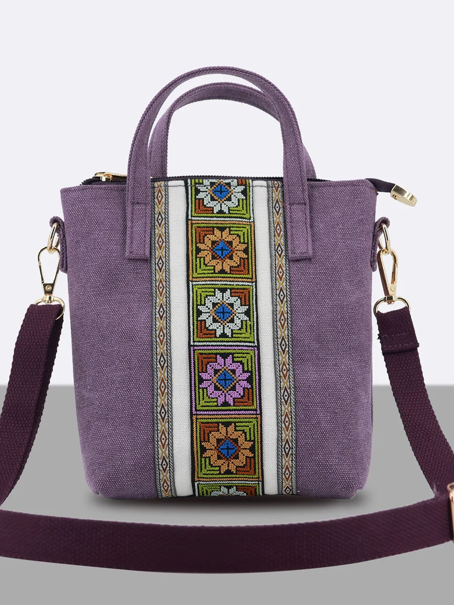 

Сумка через плечо Ele из вышитого холста, легкая, универсальная, на одно плечо, женская сумка, модная, маленькая, дамская сумочка