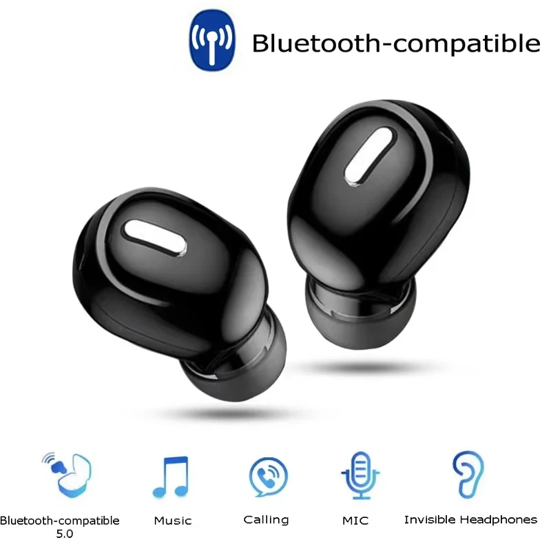 

Мини-беспроводные наушники, Bluetooth-совместимые 5,0, спортивные беспроводные наушники-вкладыши со стереозвуком, гарнитура для iPhone Samsung