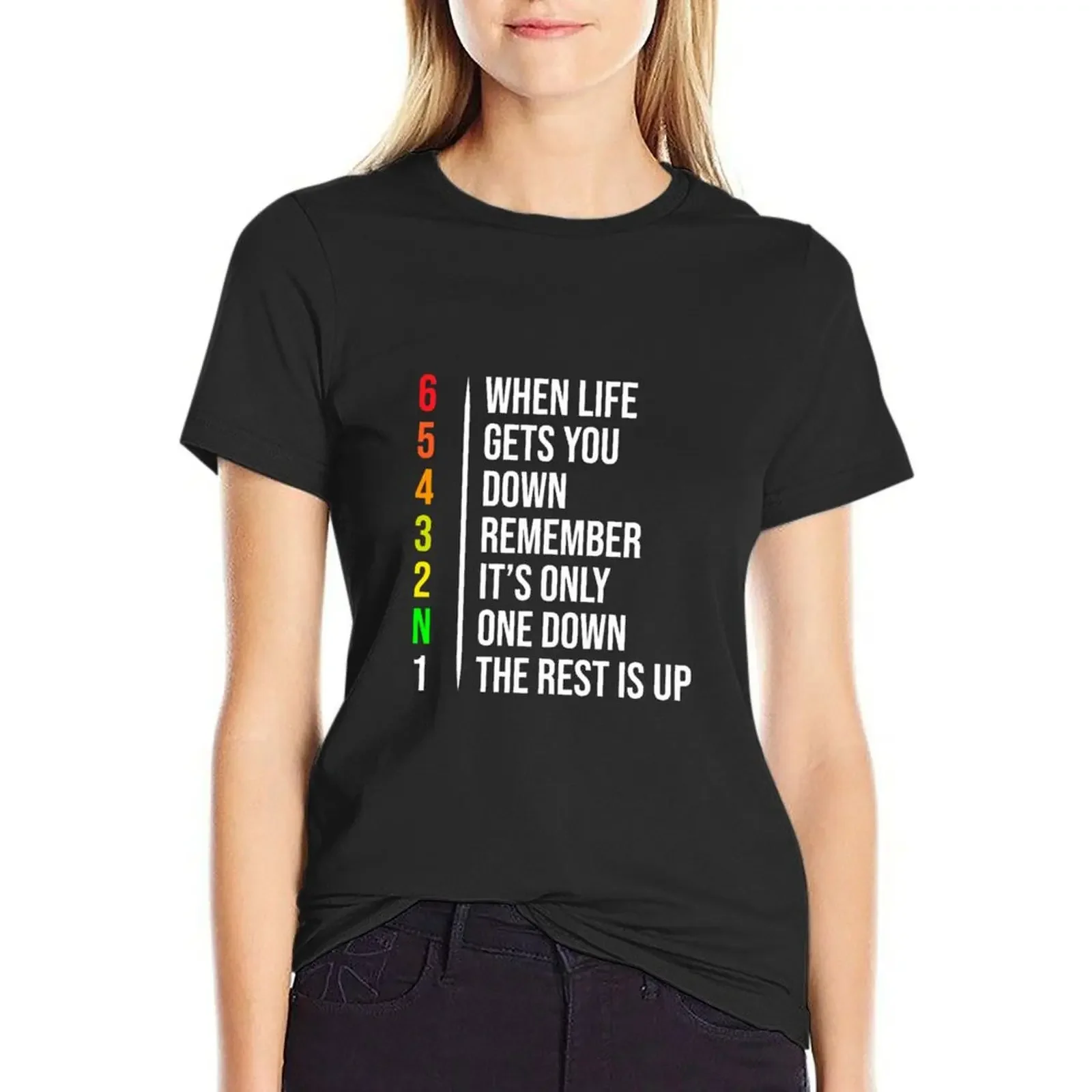 

Motorbike Motorcycle Gears When Life Gets You Down T-Shirt lady clothes oversized animal print clothes for Women
