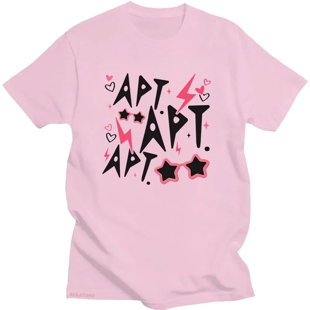 ROSÉ & Bruno Mars APT nueva canción camiseta de algodón con estampado gráfico cuello redondo Camiseta de verano Hip Hop Punk camiseta Unisex Vintage Tops