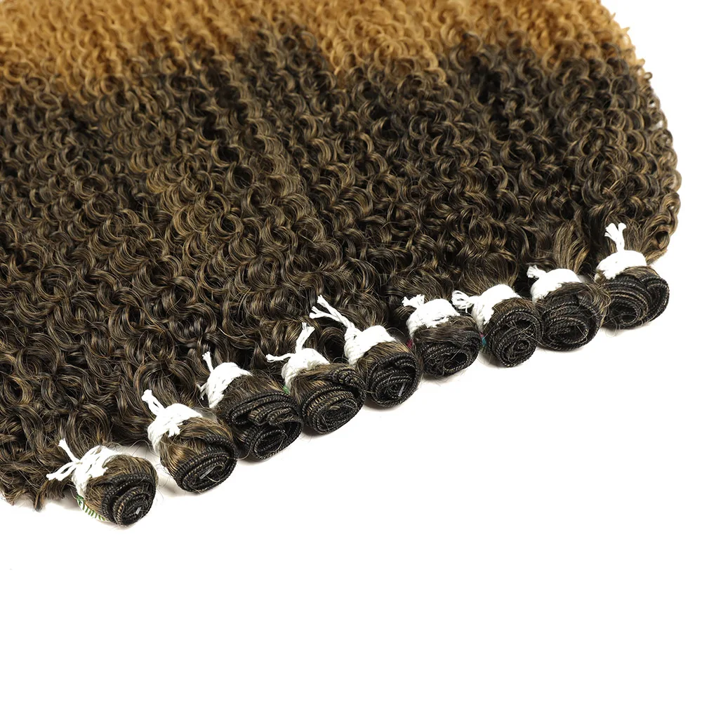 Synthetische Lockige Haar Bundles Lange Jerry Lockige Extensions 9PCS 24''26''28'' Organische Gefälschte Haar Für Frauen Hitzebeständige Faser Welle – Detail 8