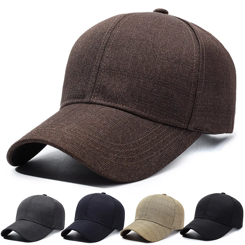 Новинка 2025, осенне-зимняя плюшевая толстая бейсболка, мужская шапка, уличная ветрозащитная и морозостойкая шапка с утиным языком, хлопковая шапка