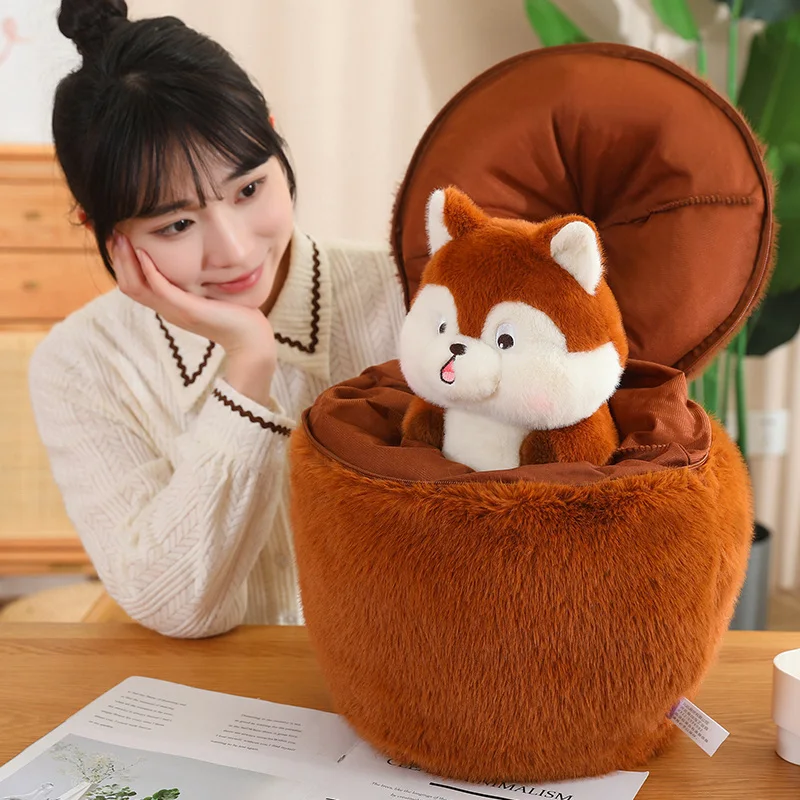 Creative Animal Fruit Transformation Plush Dolls Combination Series Capybara Squirrel Dinosaur Egg  Super Soft Decor Girls Gifts