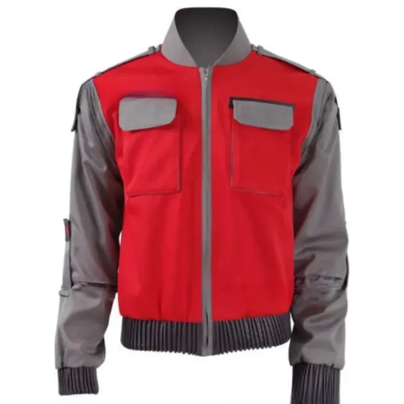 

Костюм для косплея из фильма «Назад в будущее» 2025 года, оранжевая верхняя одежда, пальто, мужской наряд COS, куртка Marty, карнавальное платье на Хэллоуин