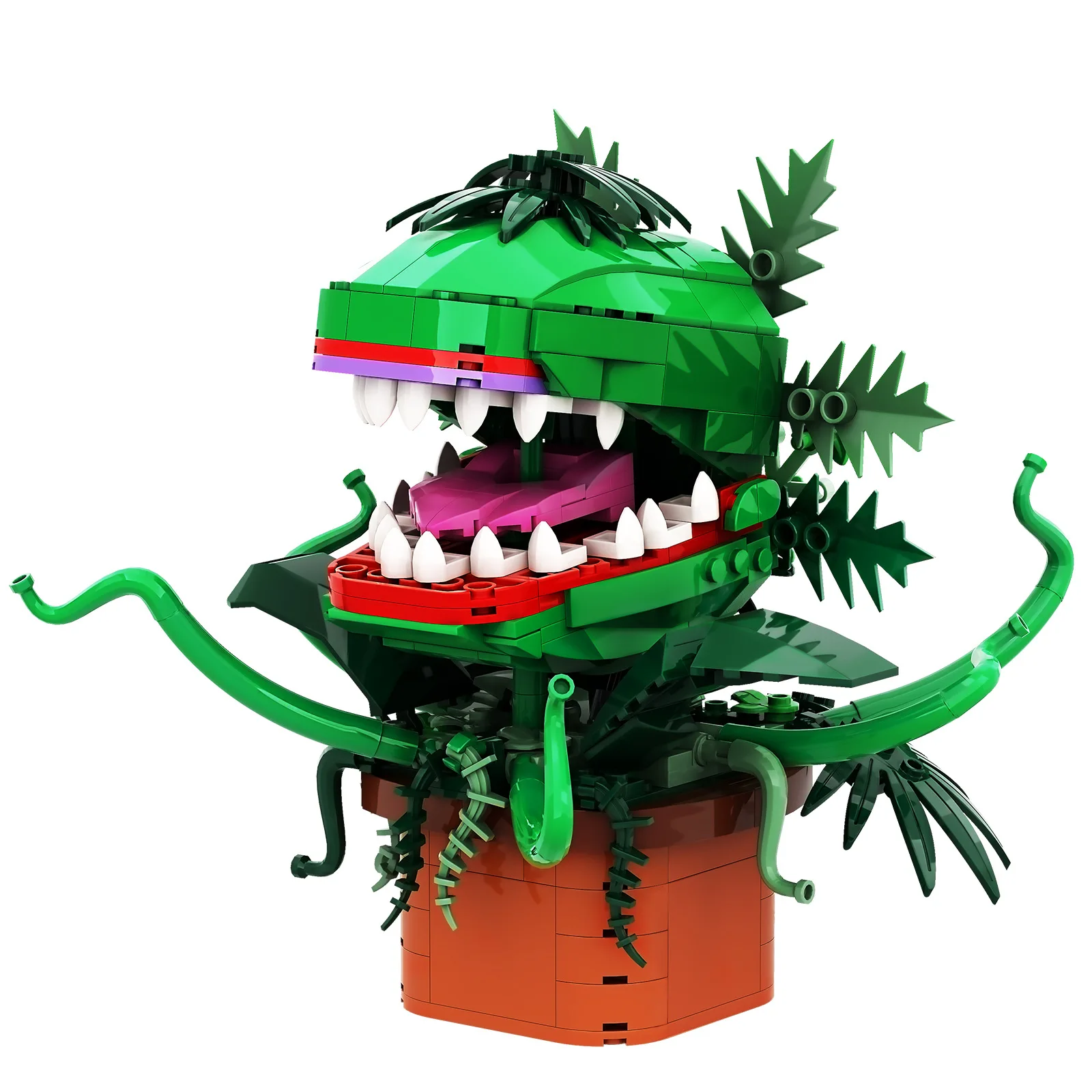 471 قطعة أودري II Chomper زهرة اللبنات رجل الآكل متجر صغير من نباتات الرعب الطوب لعبة مجسمة لمحبي هدايا الأطفال