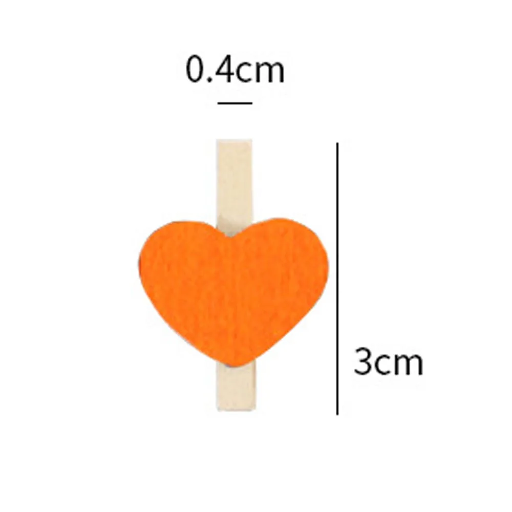 30x4mm 20pcs Wooden Colored Love Heart Photo Clips Memo Paper Peg Clothespin Stationery Christmas Wedding Party Craft Home Decor