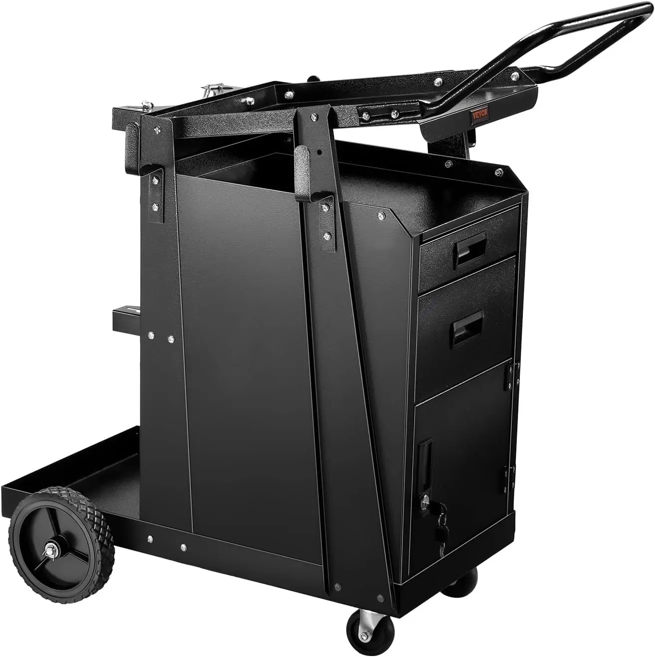 

Welding Cart with 2 Drawers Heavy Duty 350LBS Capacity 360° Swivel Wheels for MIG TIG Welder Plasma Cutter