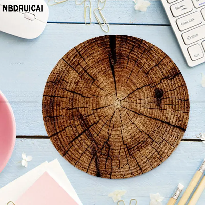 Wood Cross Section Animation Round Office Computer Desk Mat Table Keyboard Big Mouse Pad Laptop Cushion Padmouse Desk Play Mats