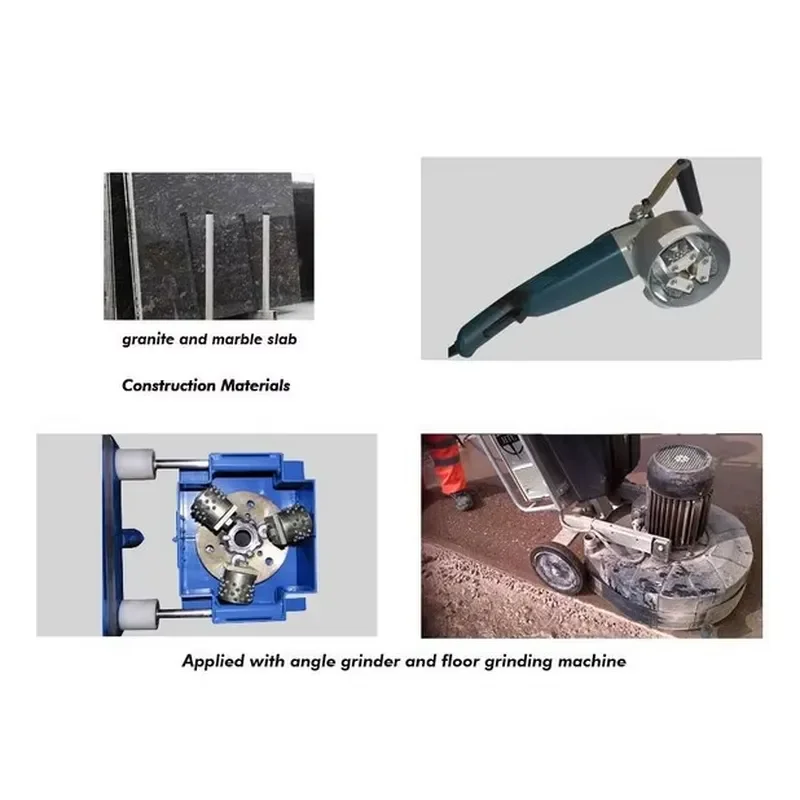 12 Inch 300mm Surface Stone Bush Hammer Plate With 6 Rollers for Handheld Grinder Grinding Machine