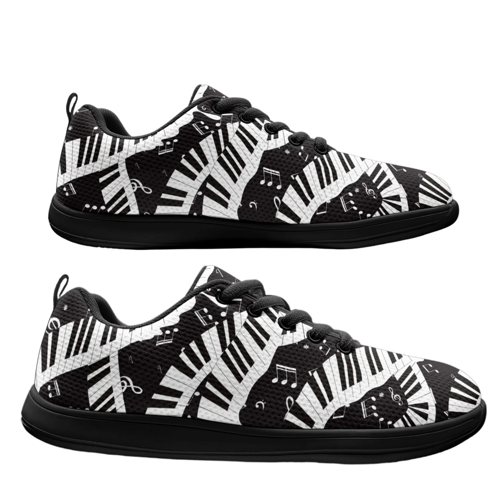 PENSTROLL Music Note Piano Fashion Sneakers Mesh & EVA Barefoot Shoes Lightweight Men's Wide Running Shoes for Business