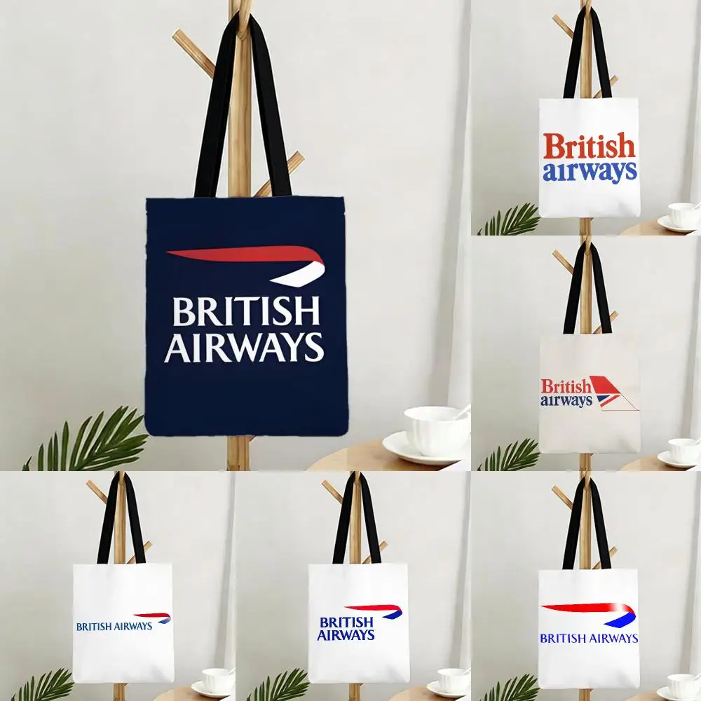 Airline Travel British Airways Storage Bags Bags Series Print Bag Lightweight Shoulder Daily Shopping Bags