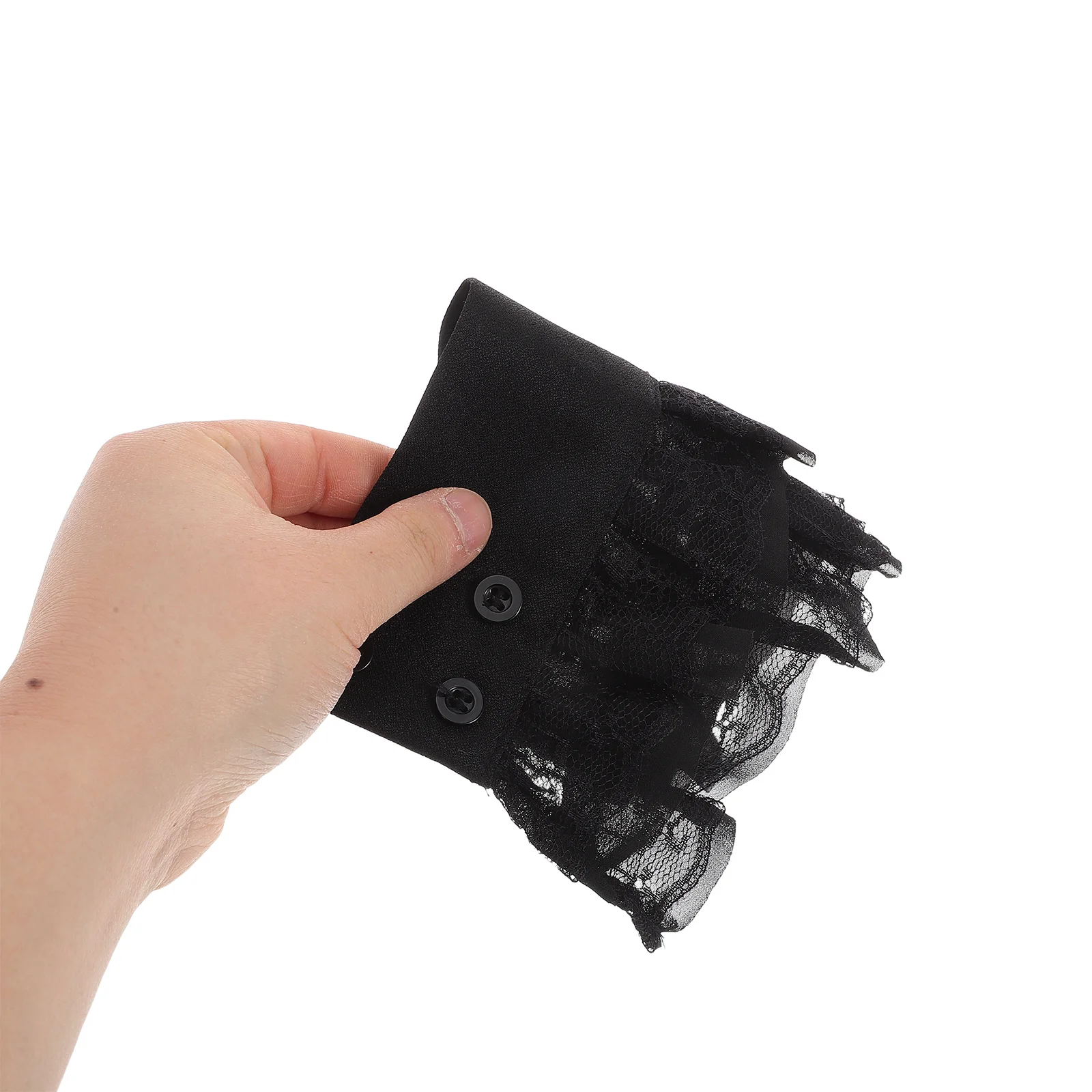 

1Pair Fabric Fake Sleeves Detachable Ruffle Cuffs for Women Jackets Sweaters Faux Decorative Wrist Cuff Detachable Sleeve