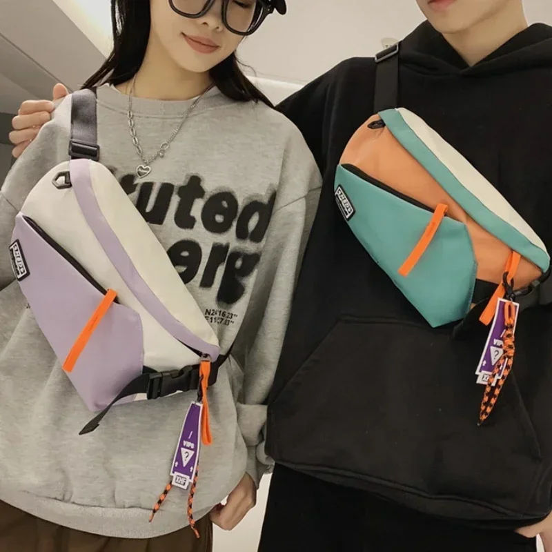 Torba na klatkę piersiową Kobiety Fanny Pack Streetwear Torby na klatkę piersiową Wielofunkcyjna nylonowa torba na klatkę piersiową Unisex Hip Hop