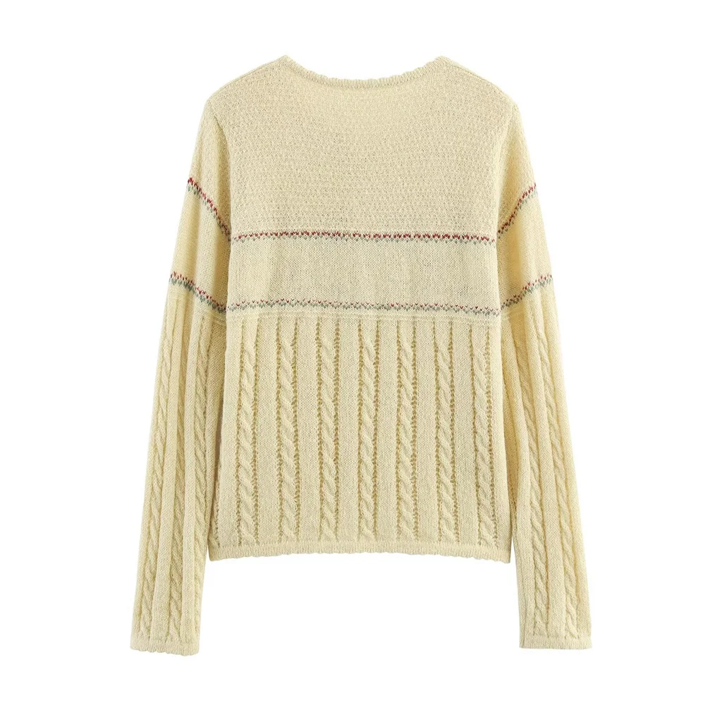 Vêtements pour femmes de style européen et américain, nouveau tempérament de mode, niche quotidienne polyvalente, broderie de fleurs, cardigan tricoté