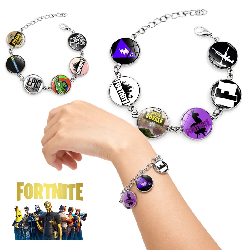 Nuevas pulseras Fortnites para niños, pulsera con cuentas a la moda, accesorios de joyería de dibujos animados de Anime, juguetes de regalo de cumpleaños y Navidad para niños, gran oferta
