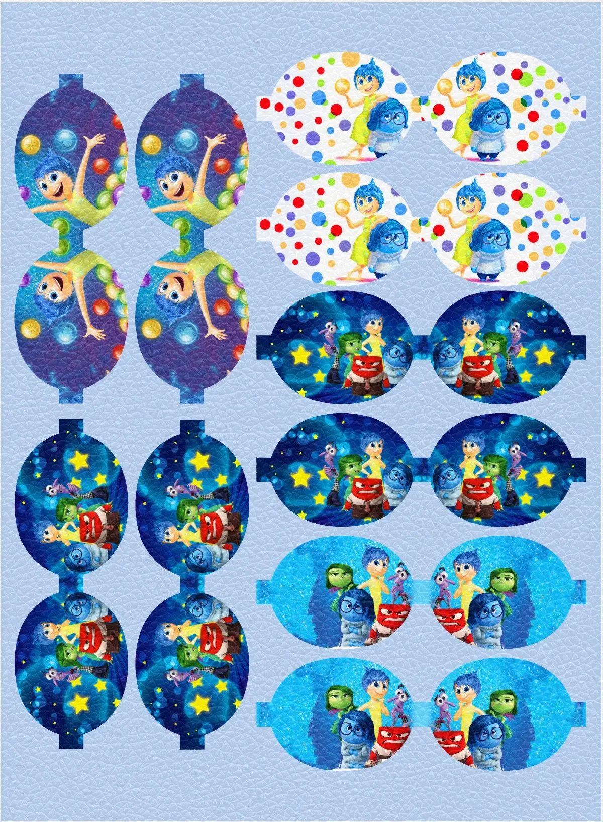 Disney Inside Out 22*30 CM drukowane arkusze ze sztucznej skóry syntetyczna skóra krzyżowa tkanina na DIY kolczyki kokardy do włosów litchi