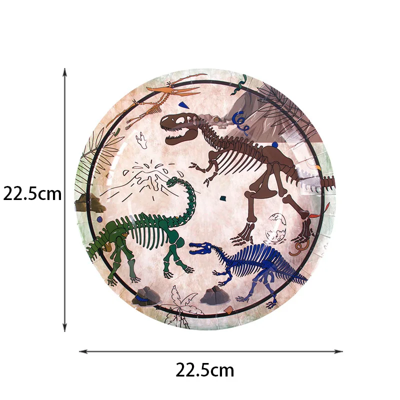 Dinosaur Fossil Archeology Theme Tableware Dino Birthday Party Decoration for Boys Kids Plates Cup Napkins Jungle Party Supplies